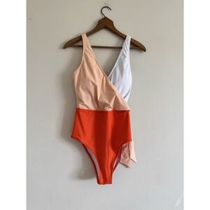 Cupshe New NWT Women's Coral Peach Swimsuit One Piece Cute Xl Summer Swim